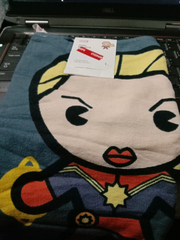 Miniso Cute Captain Marvel Handuk Anak Children Towel 72cm X 34cm