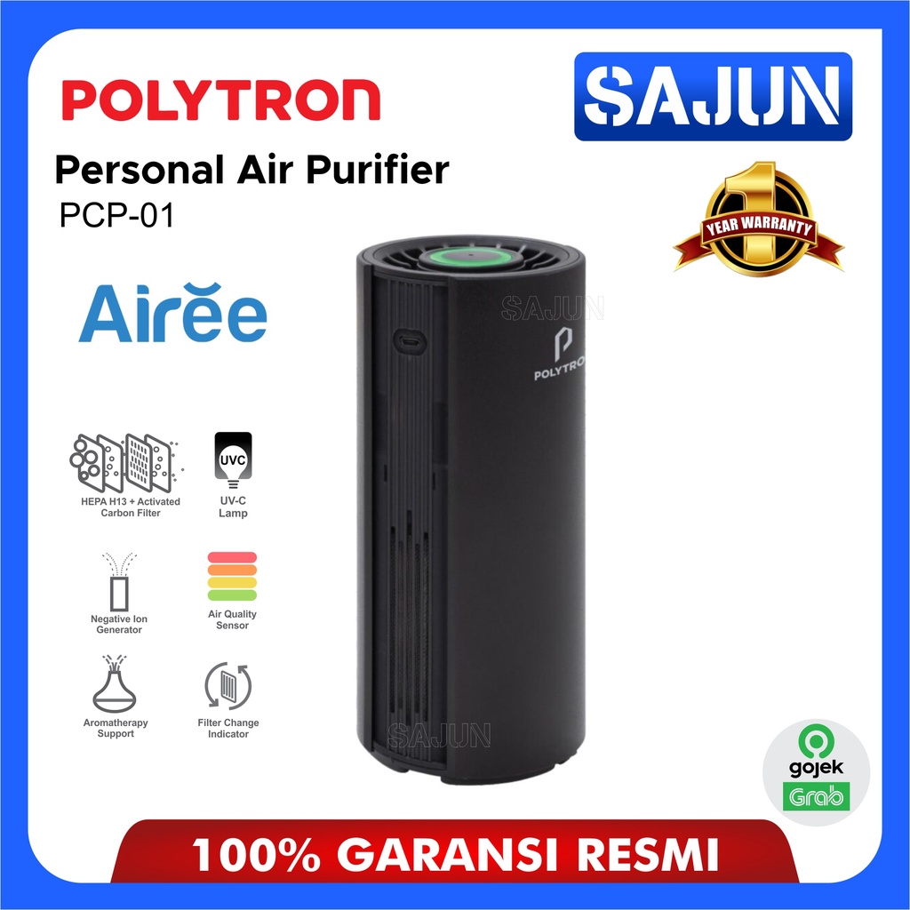 Polytron Airee Personal Air Purifier HEPA Filter H13 UVC Lamp PCP 01