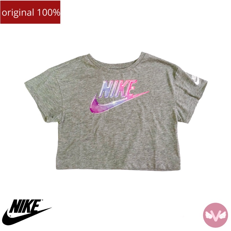 Nike Tee Shine Baju bayi anak perempuan Grey Black Baju Nike Anak Perempuan Baju kaos Nike anak Baju