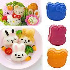 cetakan nasi bento isi 3 pcs hello kitty beruang kelinci frice molding