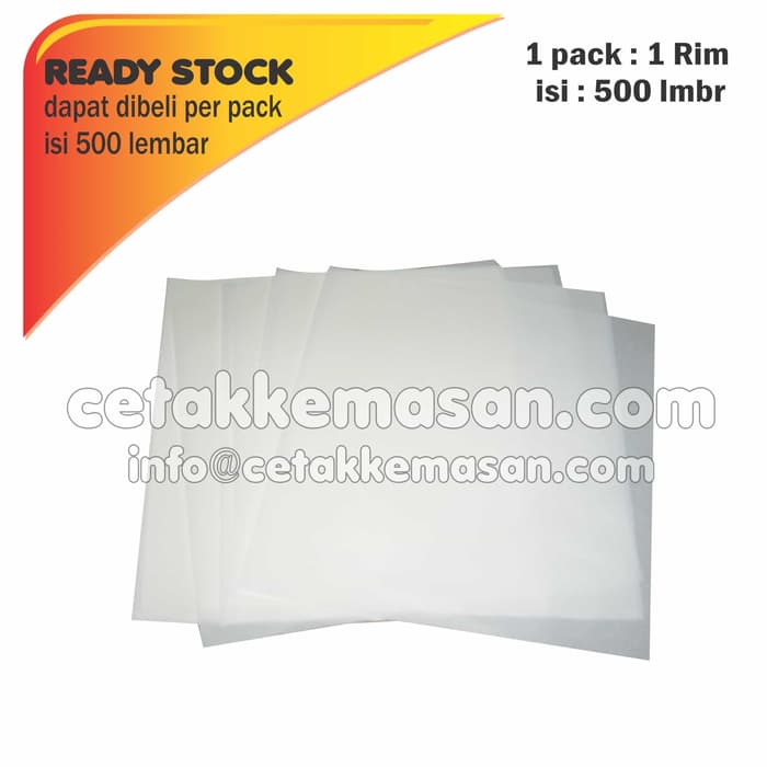 

Kertas Nasi / Burger TEBAL 40 gsm POLOS 30 x 30 cm isi 500 pcs /pack