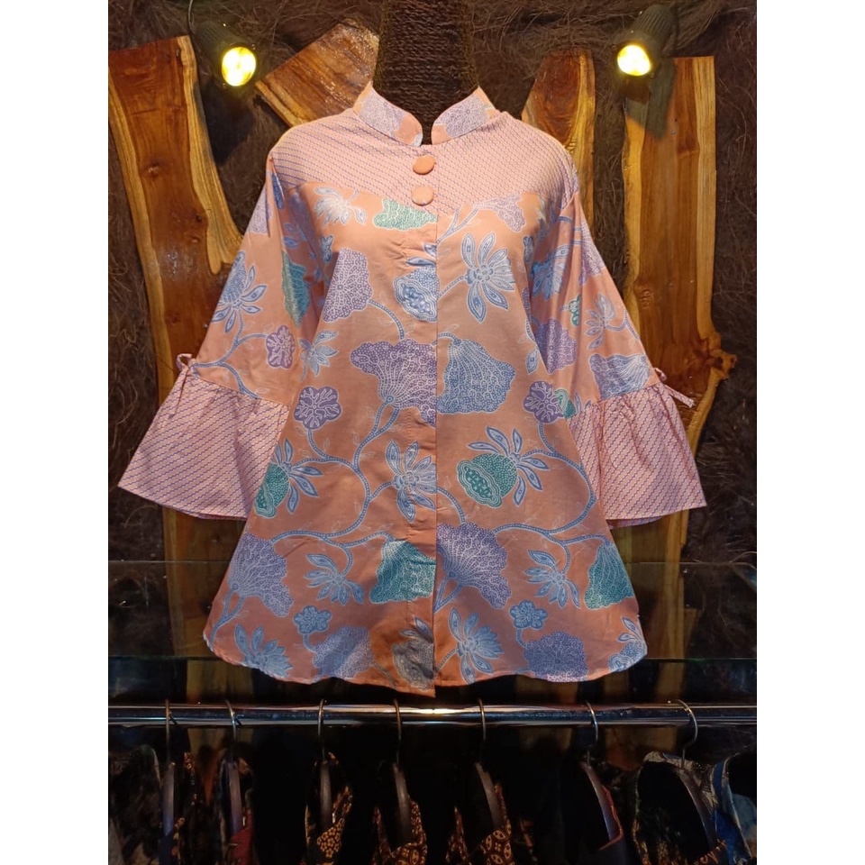 Blus Batik Baju Kerja Atasan Wanita Model Unik Cantik Seragam Guru PNS Formal Kantor Pegawai Bank 15