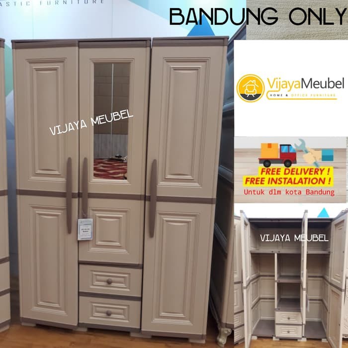 Lemari plastik olymplast 3 Pintu Otc 03 Cream