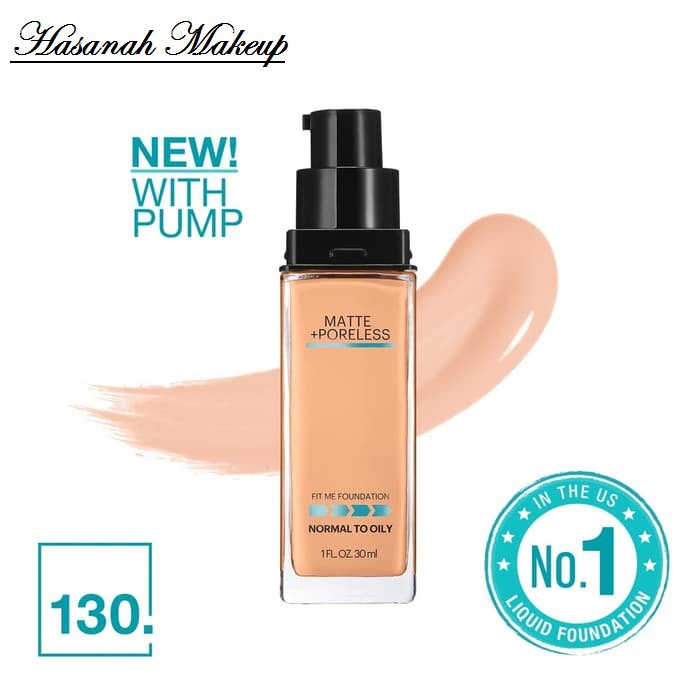 Maybelline Foundation Fit Me Pump Matte Pore - 130 Buff Beige