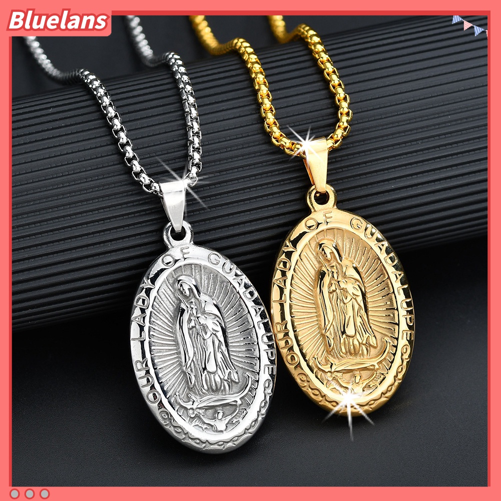 Kalung Liontin Agama Religius Virgin Mary Guadalupe Embossed Untuk Dekorasi