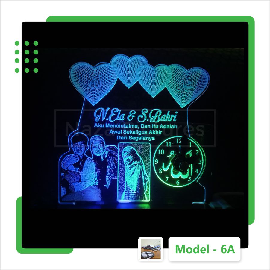 Kado Jam Akrilik Kekinian Custom Nama dan Foto