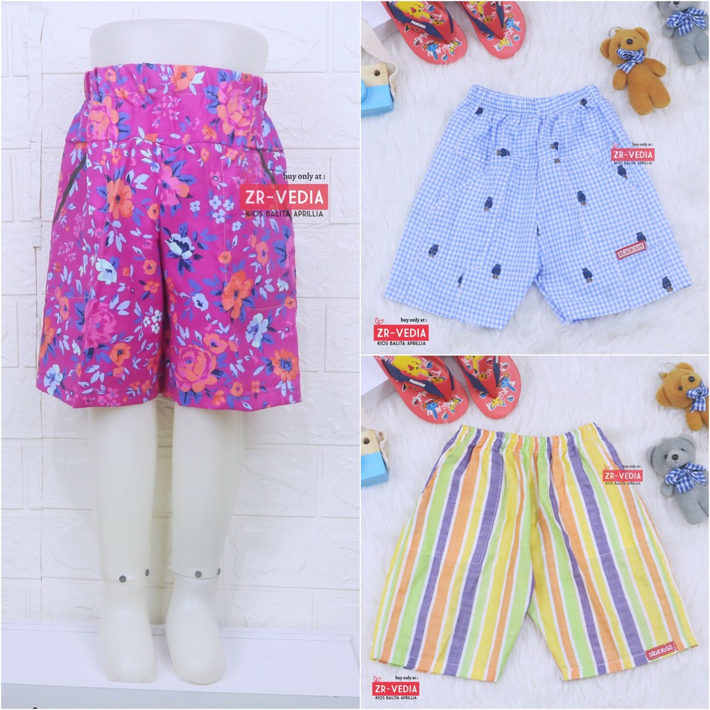 (Kode Z) Celana Anak uk 2-3 Tahun / Short Pants Anak Pendek Kids Cewek Flower Perempuan Murah Adem