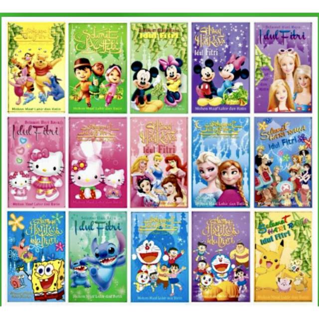 

amplop idul fitri kecil motif karakter
