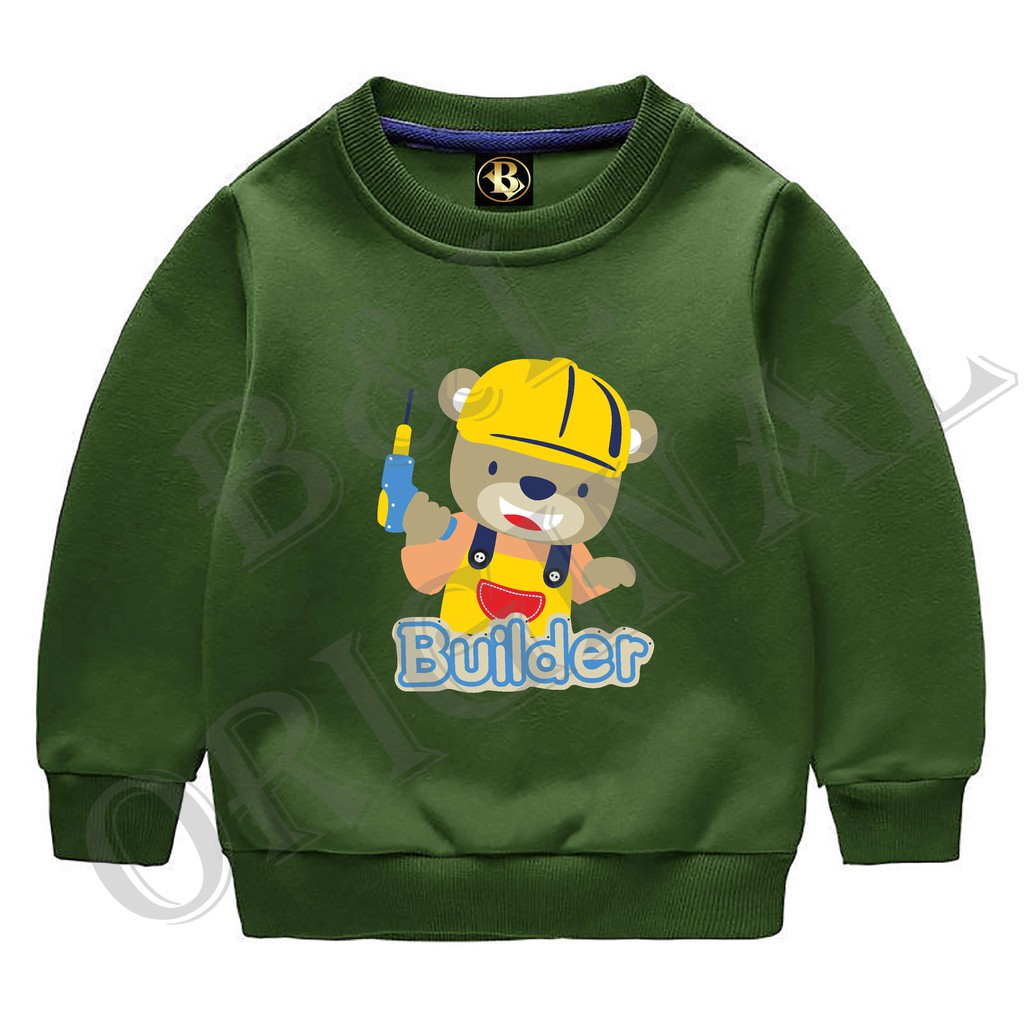 BS//COD//BAJU KAOS ANAK ANAK BUILDER TANGAN PANJANG GOOD QUALITY