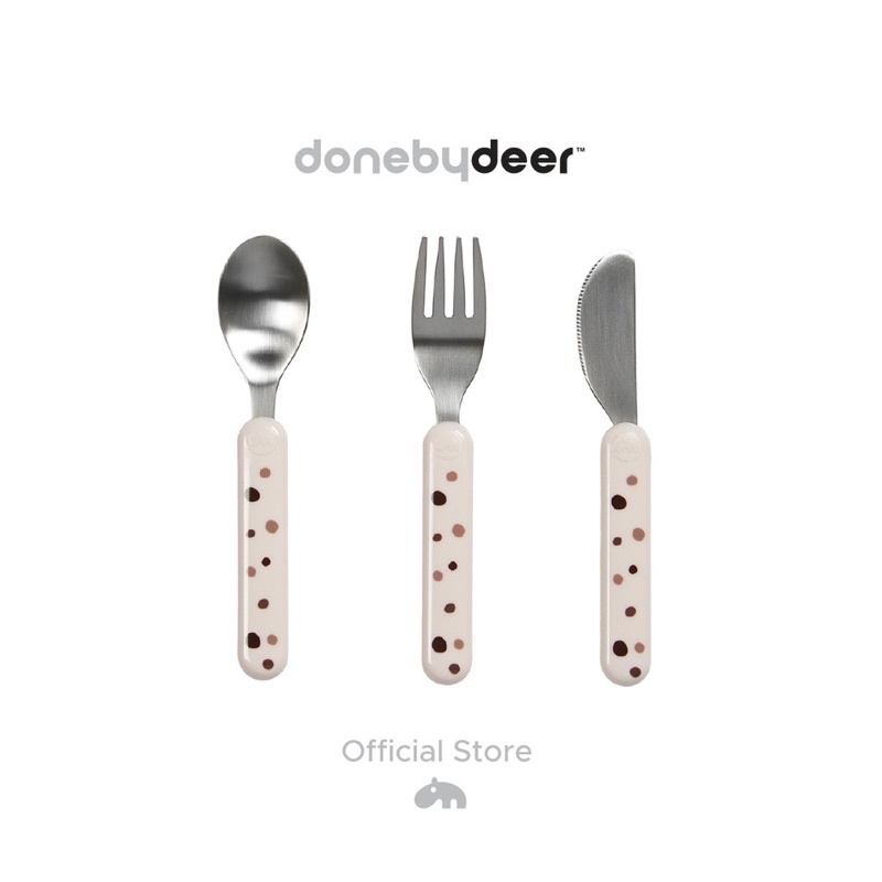 Done By Deer Cutlery Set Dreamy Dots - Sendok Makan Anak