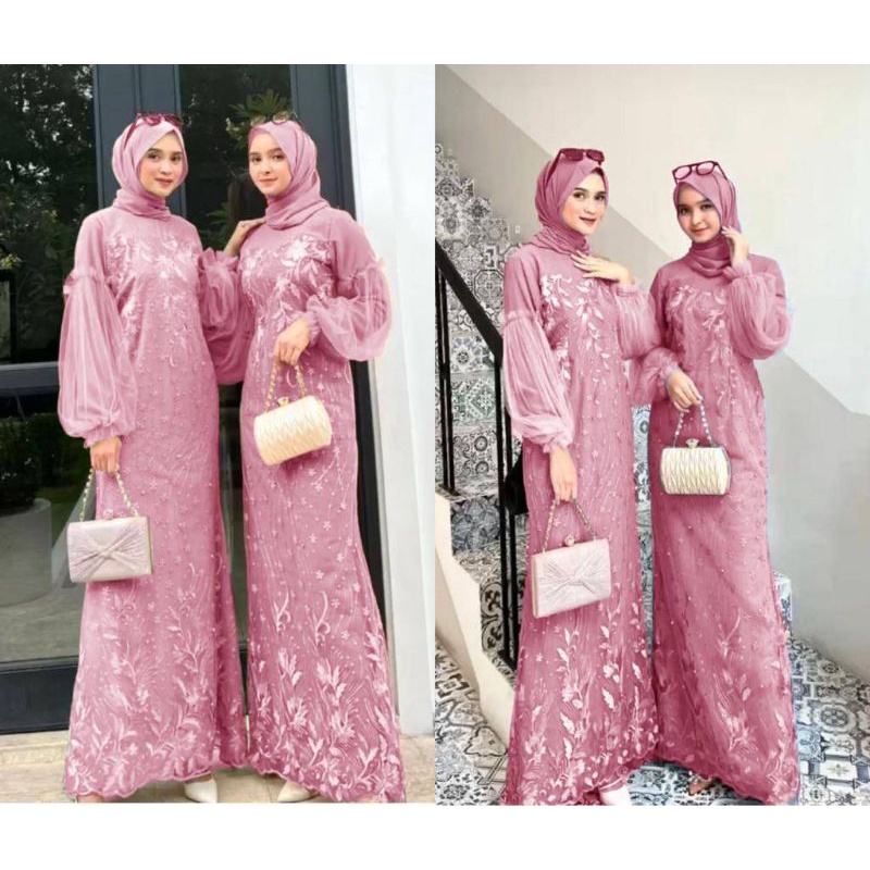 MAXI MODELA /GAMIS FULL BRUKAT /GAMIS TILLE MUTIARA /GAMIS KONDANGAN /GAMIS UNDANGAN