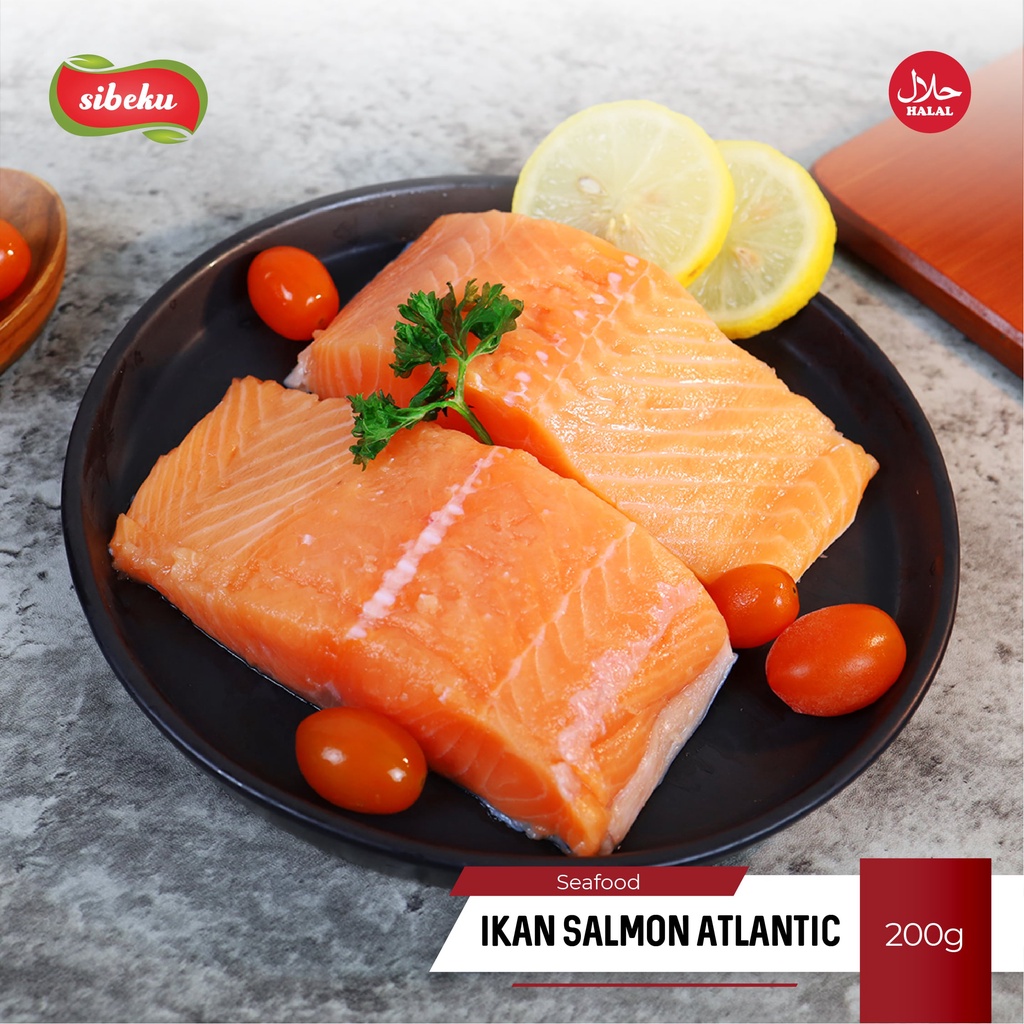 

Ikan Salmon Atlantic 180-200 gram/ Daging Salmon 200g Frozen Food - Sibeku