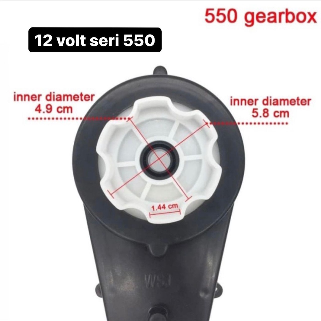 Gearbox 12 Volt 550 Bintang 6 Dinamo Mobil Aki Anak Motor Aki Anak Girbok Gearbox 12 Volt
