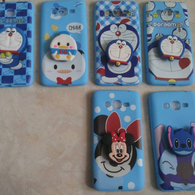 Softcase  Samsung J2 Prime Case karakter free pop socket