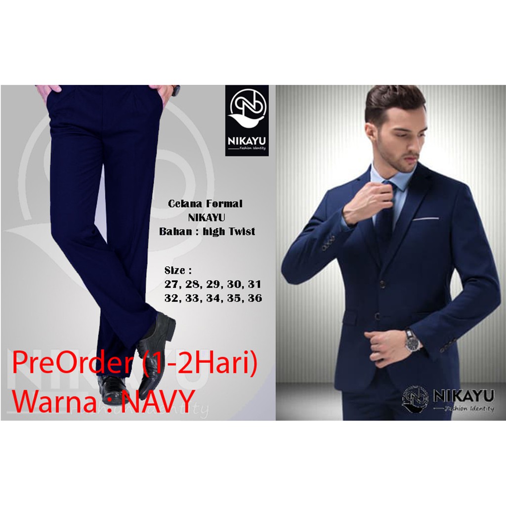 PAKET HEMAT SETELAN JAS MODRIC WARNA NAVY - INCLUDE CELANA NAVY BAHAN HIGH TWIST TERBAIK