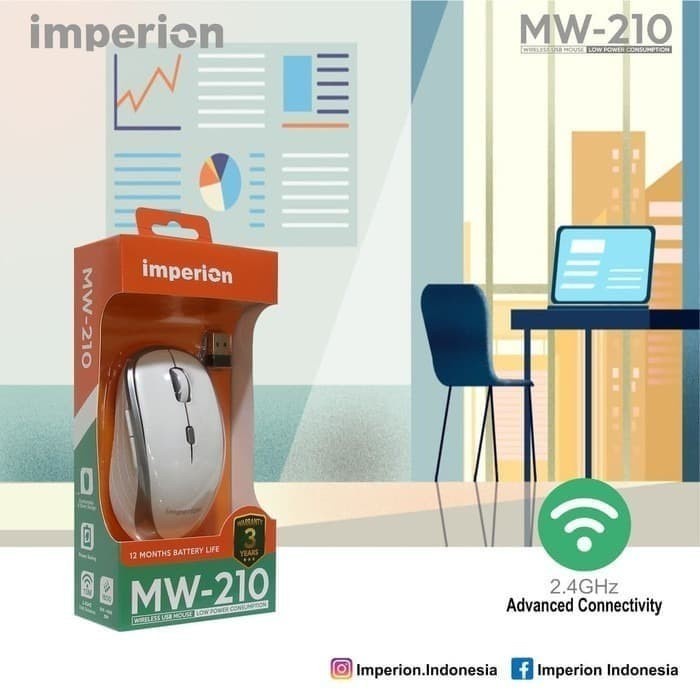 Mouse wireless imperion office usb mw-210 2.4ghz - imperion mw210