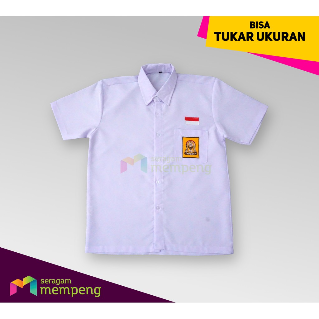 Seragam Sekolah Kemeja SMP baju sekolah SMP putih lengan pendek formal untuk pria dan wanita-OXFORD