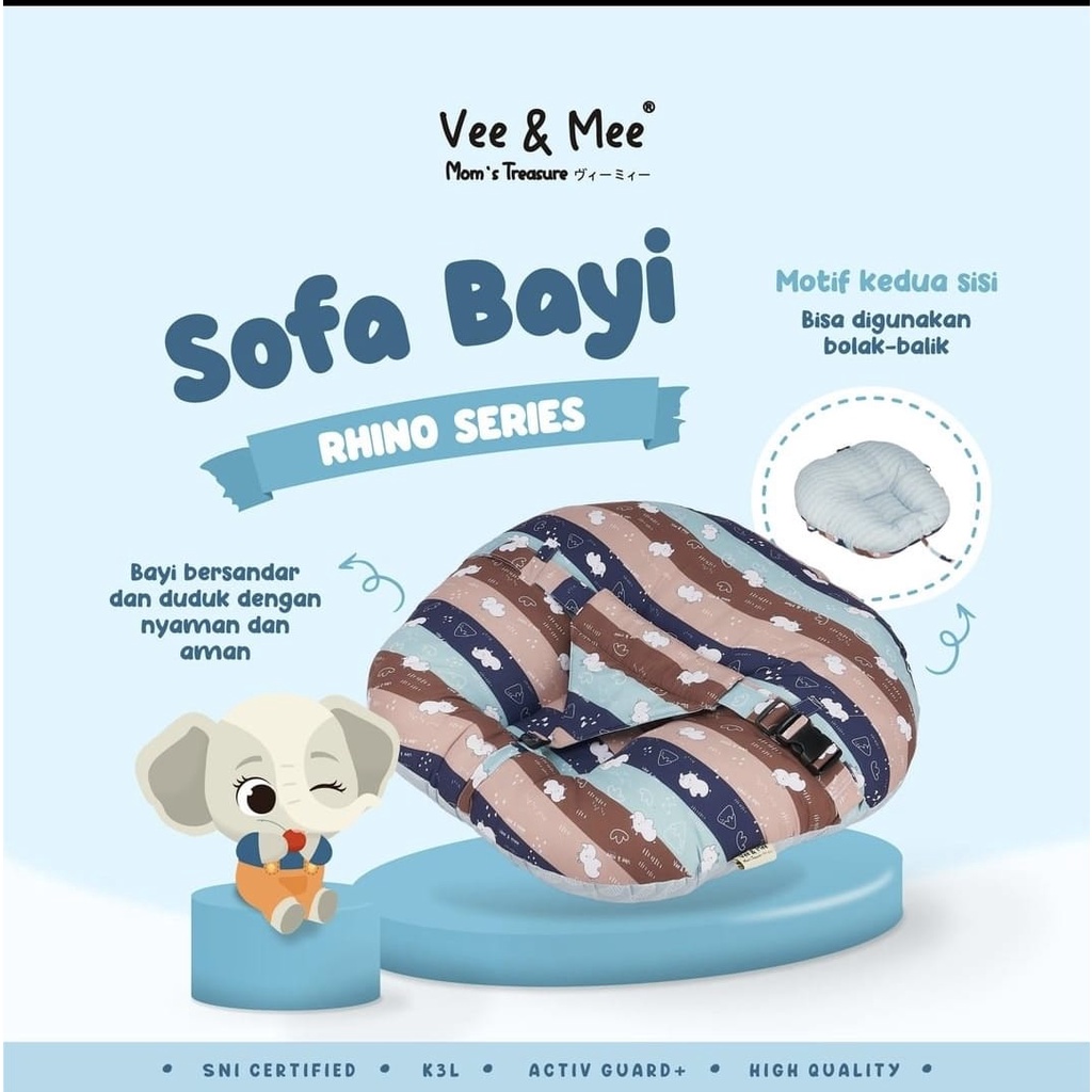 [2 Kg] Vee &amp; Mee Sofa Bayi Multifungsi Anti Bakteri Rhino Series -  VMS 1010