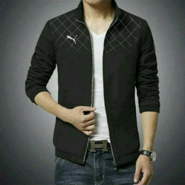 Jaket puma kotak hitam
