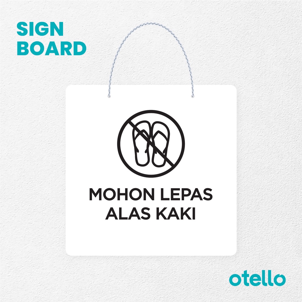 Otello Sign Mohon Lepas Alas Kaki Signage Board Acrylic Papan Gantung Label Akrilik Rantai Petunjuk Toko Modern Minimalist Kafe Restoran Kantor Gedung Cafe