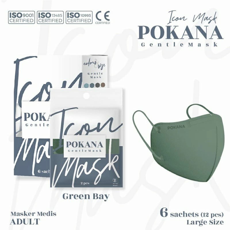 Masker Pokana Gentle Isi 6 - Masker Wajah (WARNA RANDOM)