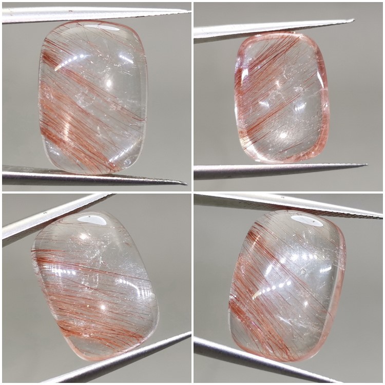 Batu Kecubung Rambut Merah Bagus Asli Kode R139