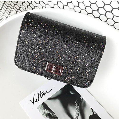 sling bag cewek tas selempang wanita sequin glitter pesta (3i1) bta376