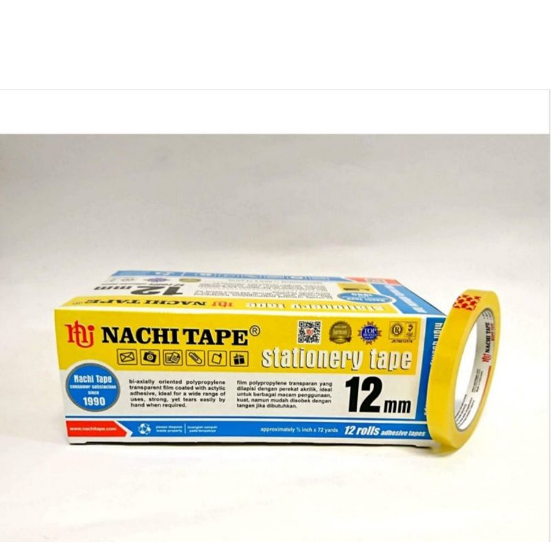 

Nachi Isolasi 12mm x 72yard - Isolasi Kertas - Selotip