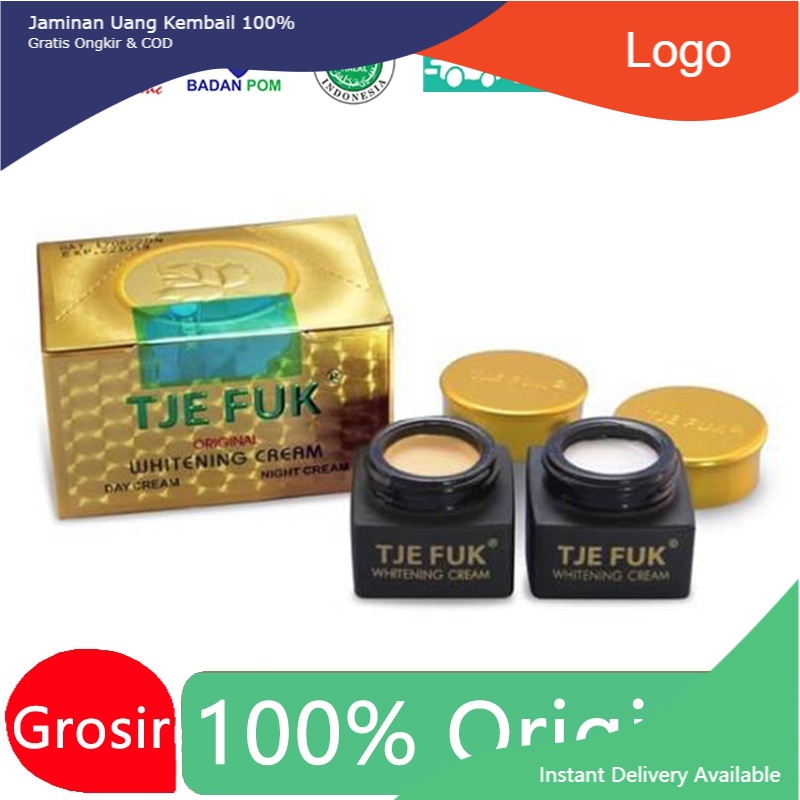 【Grosir】Tje Fuk Paket Original Whitening Cream Pemutih Wajah Glowing Asli Krim Malam dan Siang Aman 