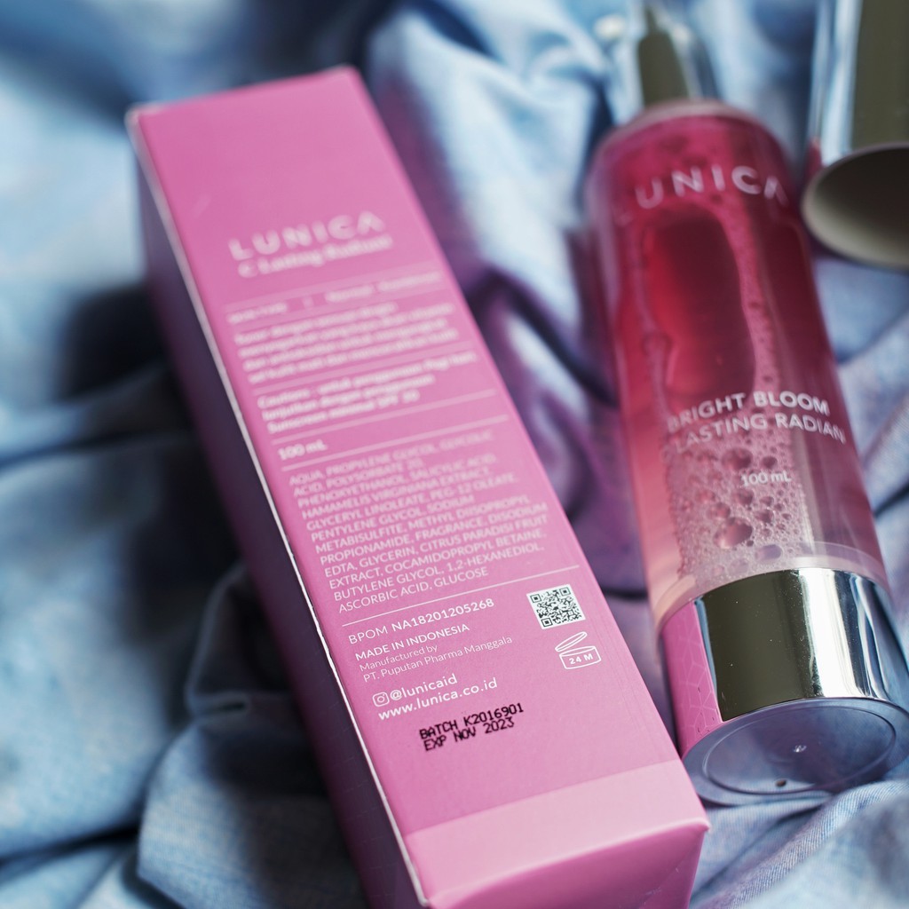 Toner Mencerahkan LUNICA Bright Bloom - C Lasting Radiant | Toner Pemutih Wajah Glowing Ampuh BPOM