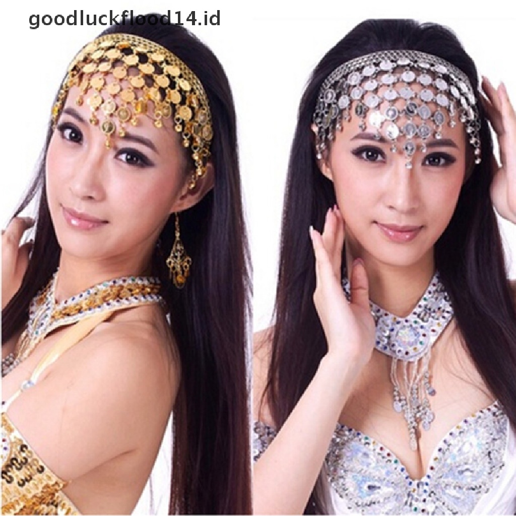 [OOID] Women Belly Dance Accessories Costume Dancing Coin Sequins Hair Band Headbands ID