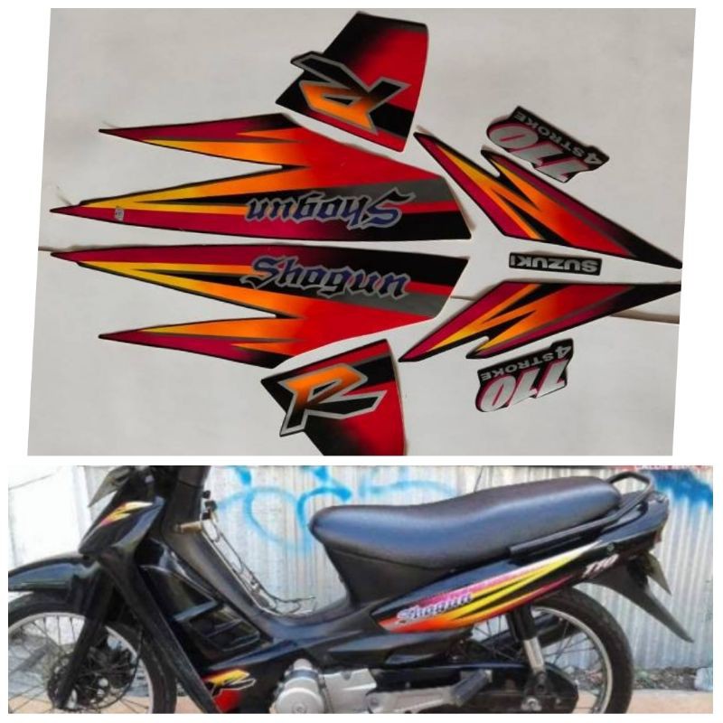 striping sticker lis shogun kebo 1999 2000 hitam