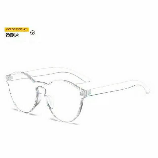 √BAYAR DITEMPAT√ Kacamata Warna  Transpran Simple Tanpa Frameless Sunglasses
