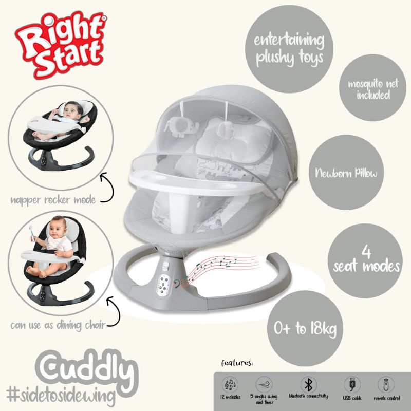 Ayunan Bayi Bouncer Rgiht Start Cuddly Mutifunctional Baby Swing