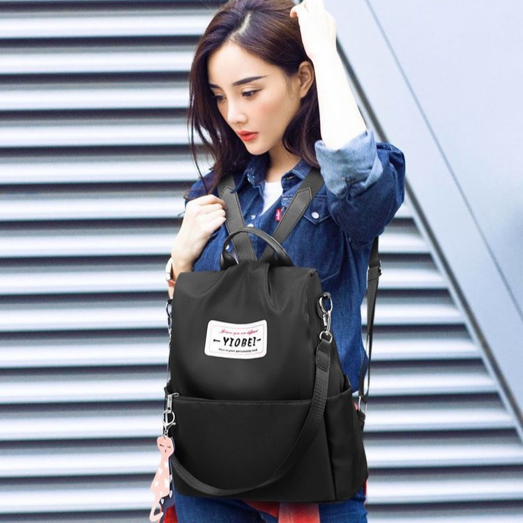 TAS RANSEL ANTI AIR BACKPACK WANITA FELICI TA078B5 HITAM KULIAH SEKOLAH KERJA KOREA ABG MURAH