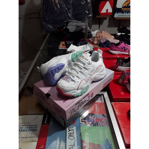 SKECHERS D'LITES 3.0 MENLO PARK WHITE MULTI WHITE