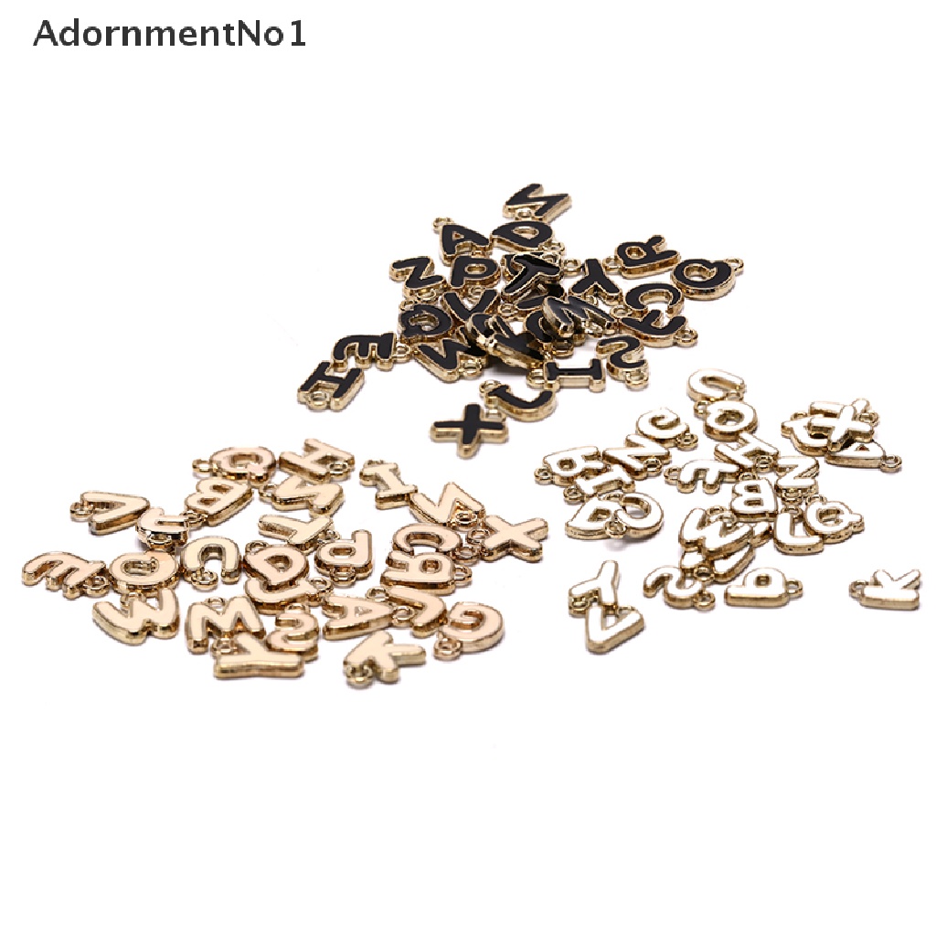 (AdornmentNo1) 26pcs / Set Charms Huruf Alfabet Enamel Untuk DIY Gelang / Perhiasan