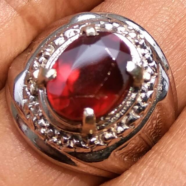 Cincin Batu Mulia Natural Pyrope Garnet Srilanka Asli Alam Original Full Luster Berkwalitas