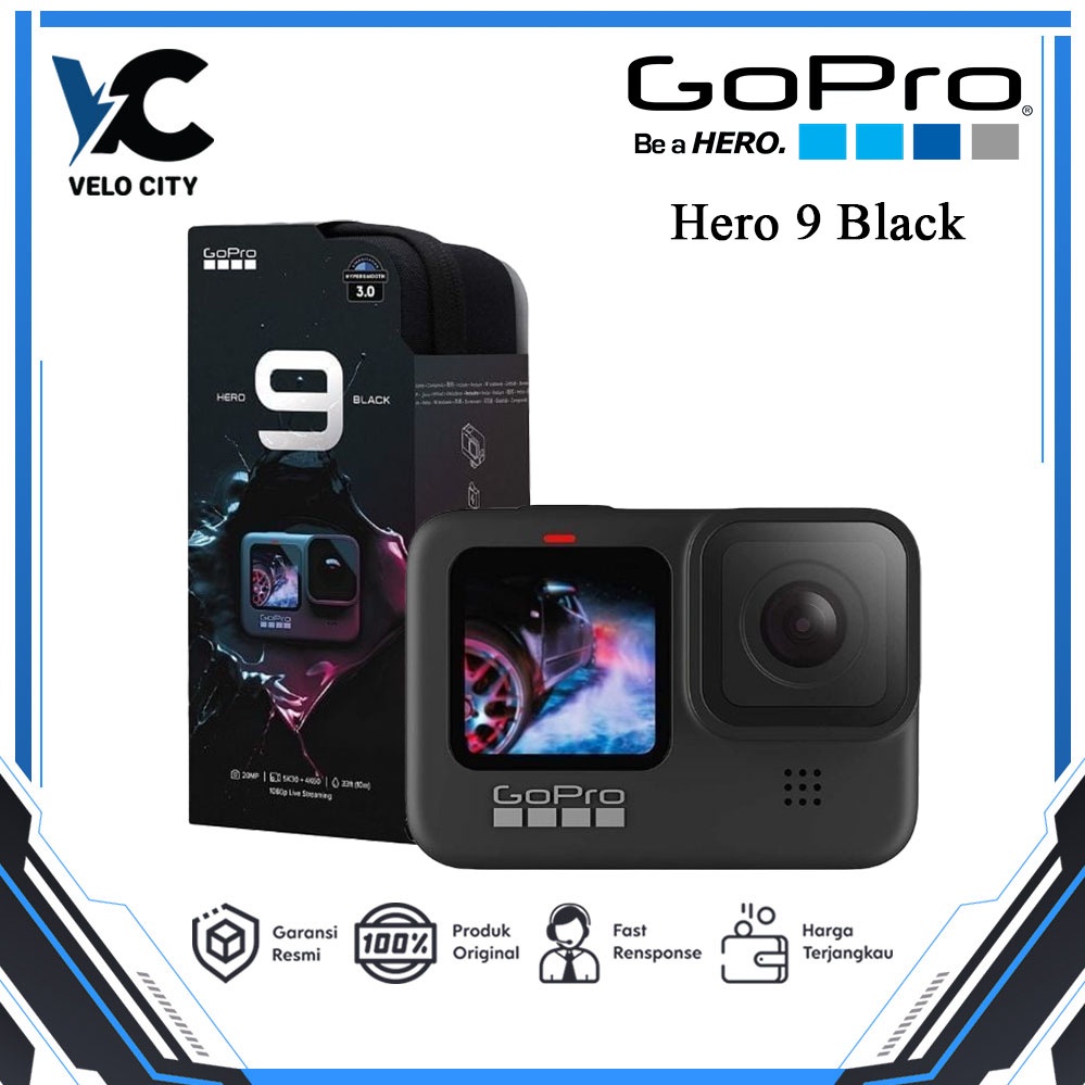 Gopro Hero 9 Black action camera Gopro 9 black original Garansi Resmi TAM 1 Tahun