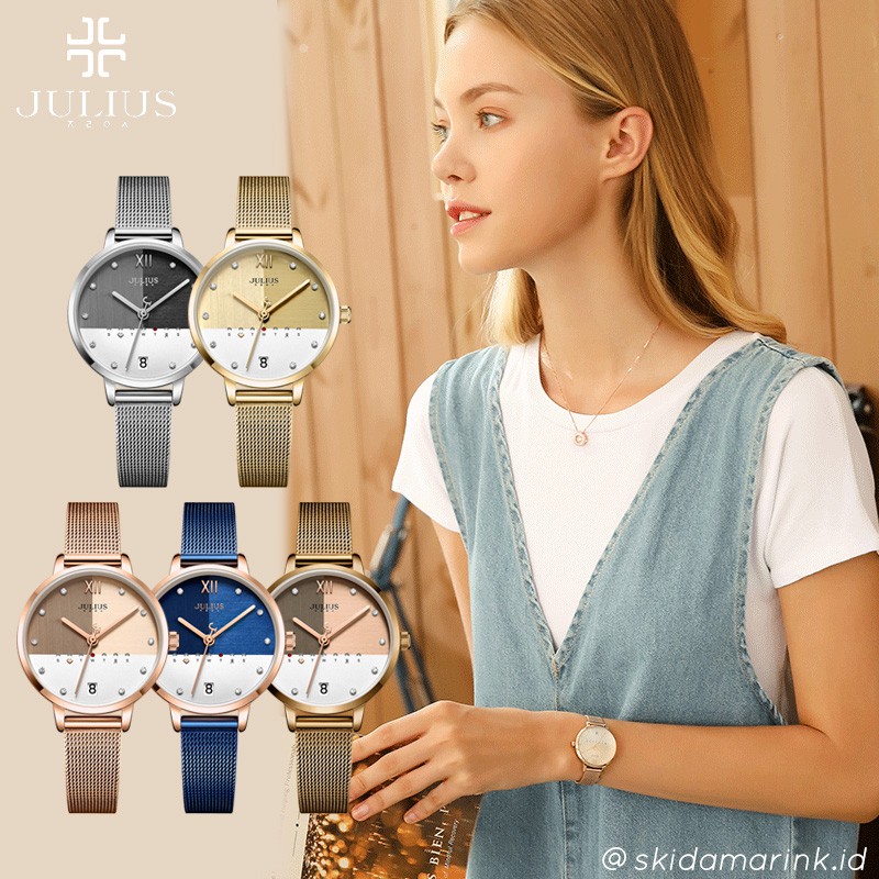 Julius JA-1100 / JA1100 ORIGINAL Jam Tangan Wanita Korea Stainless Steel