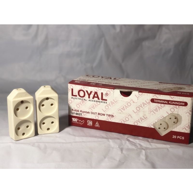 STOP KONTAK 2 LUBANG LOYAL GEPENG LY-902T STOP KONTAK SNI STOP KONTAK 2 LUBANG TANPA KABEL