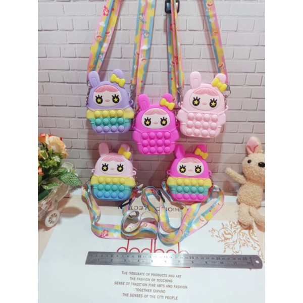 Tas Pop It Anak-anak Import / Tas Pop It LOL /  Tas Import / Tas Selempang Pop It Karakter Lucu / Se