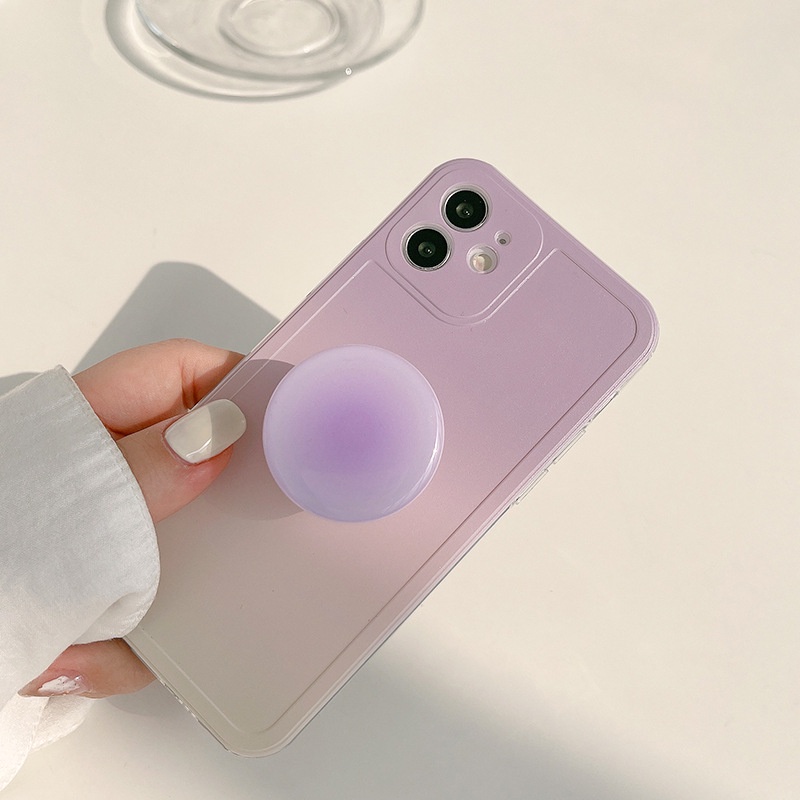 IPHONE Casing Ponsel Warna Gradasi Ungu Untuk Iphone 7 8 PLUS X XR Xs11 12 13 14 MINI PRO MAX SE