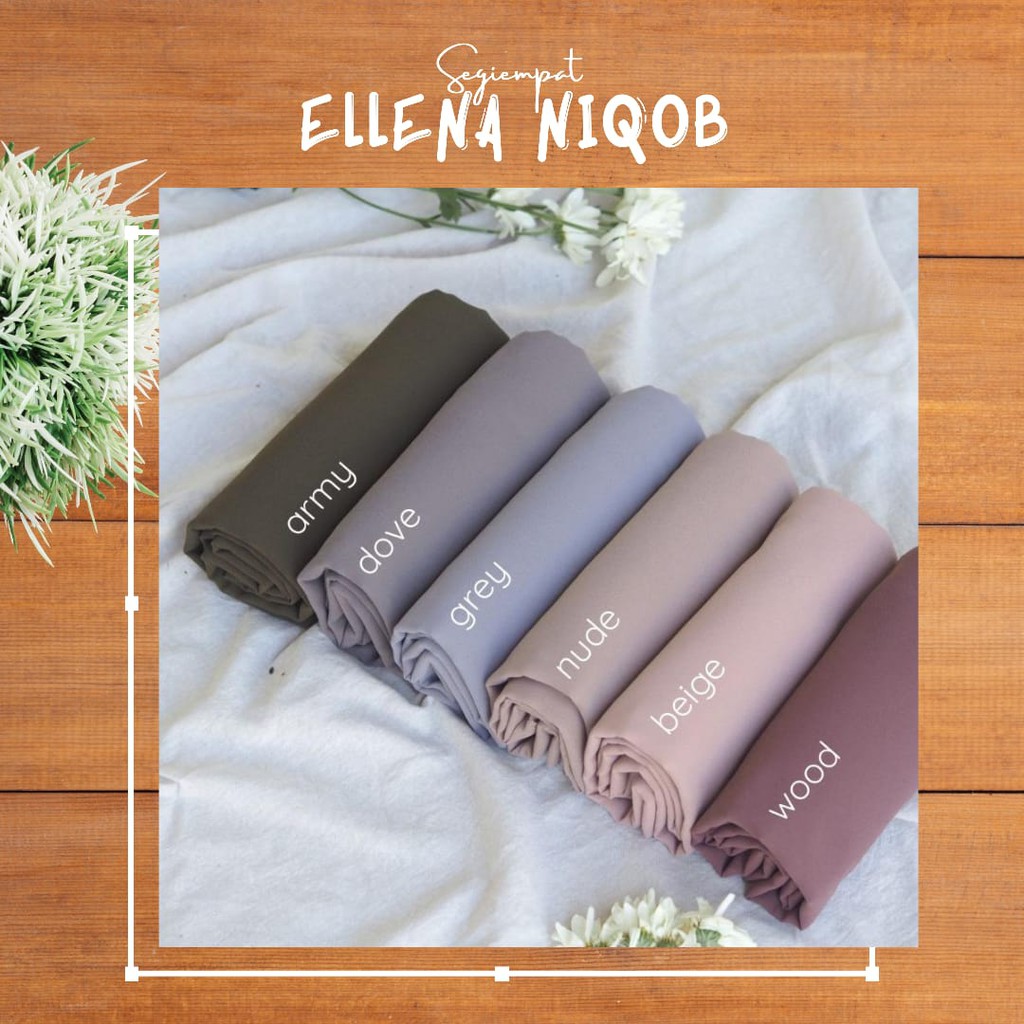 TERMURAH!!! (BISA COD) HIJAB SEGIEMPAT JUMBO - ELLENA NIQOB - BAHAN CERUTY BABYDOOL - BEST SELLER!!!