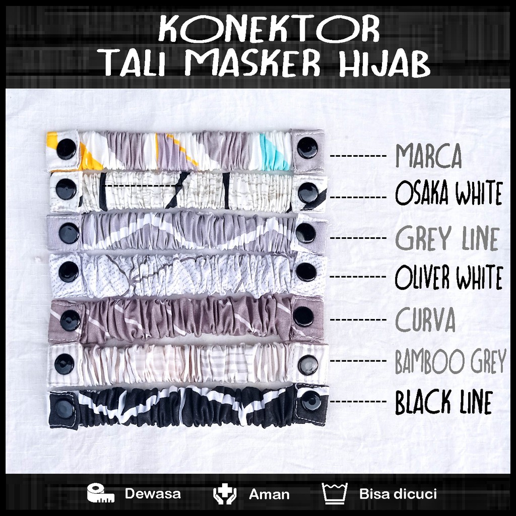 KONEKTOR MASKER HIJAB MOTIF UNIK / Strap Mask / Pengait Masker Unik