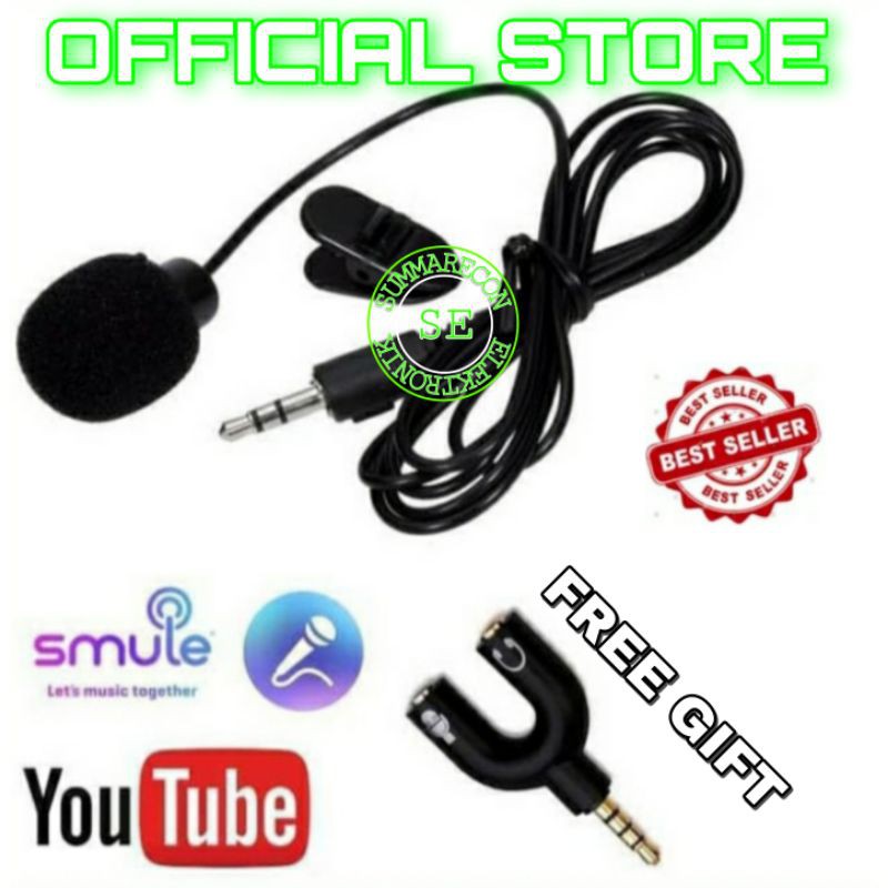 mic clip on 3.5mm splitter smule youtuber