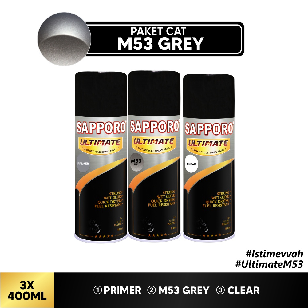 Paket Cat M53 Grey / Sapporo Ultimate / Cat Spray Semprot Aerosol Terbaik