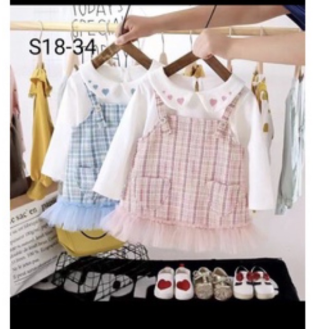 Dress Tweed Anak Perempuan Impor Size Baby-3 tahun