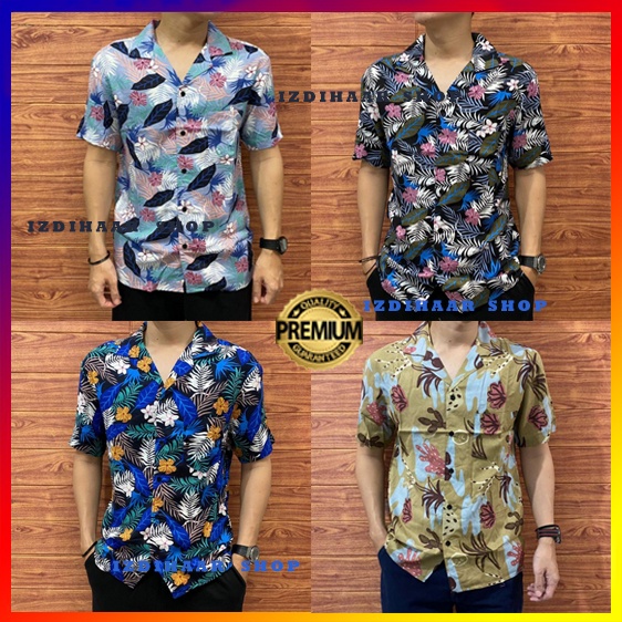 KEMEJA PANTAI PRIA LENGAN PENDEK JUMBO SURFING MOTIF DISTRO BIG SIZE XXL