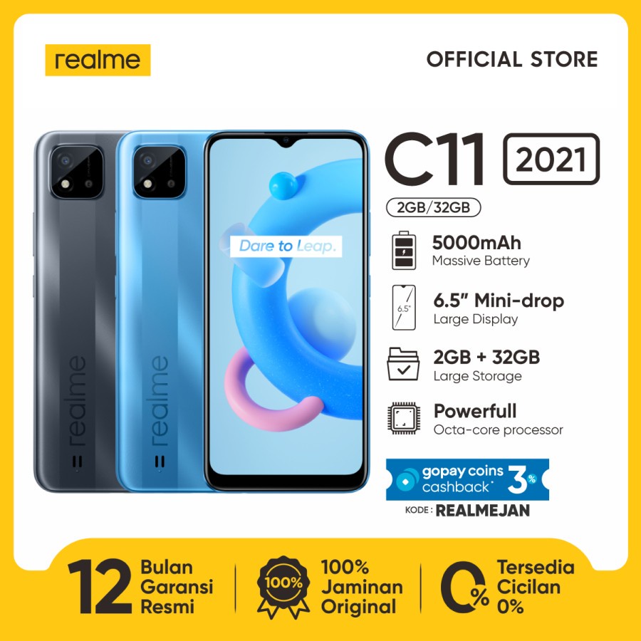 Realme C11 2021 Ram [2/32Gb] GARANSI RESMI